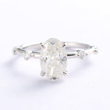 Dainty Pave Engagement Ring Featuring 2.50 CT Oval Moissanite 1