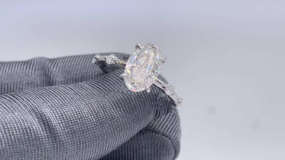 Dainty Pave Engagement Ring Featuring 2.50 CT Oval Moissanite 5