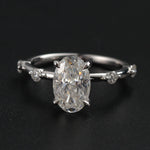 Dainty Pave Engagement Ring Featuring 2.50 CT Oval Moissanite 3