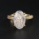 Hidden Halo Engagement Ring Featuring 3.50 CT Oval Moissanite 1