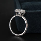 2.11 CT Cushion Moissanite Halo Engagement Ring With Pave Setting - farrellouise