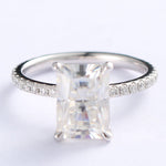Pave Engagement Ring Featuring 3.0 CT Radiant Moissanite 1