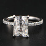 Pave Engagement Ring Featuring 3.0 CT Radiant Moissanite 4