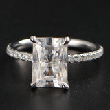 Pave Engagement Ring Featuring 3.0 CT Radiant Moissanite 4