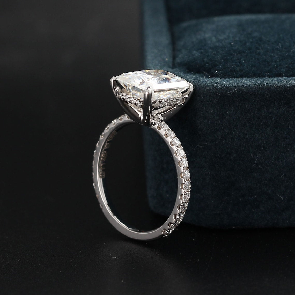 Hidden Halo Engagement Ring Featuring 3.25 CT Round Moissanite 5