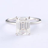 Hidden Halo Engagement Ring Featuring 2.50 CT Emerald Moissanite 1
