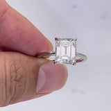 Hidden Halo Engagement Ring Featuring 2.50 CT Emerald Moissanite 7