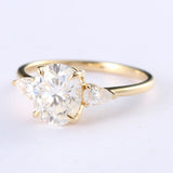 Three Stone Engagement Ring Featuring 2.44 CT Oval Moissanite 2