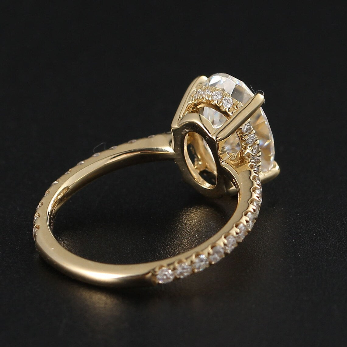 Hidden Halo Engagement Ring Featuring 2.25 CT Oval Moissanite 5
