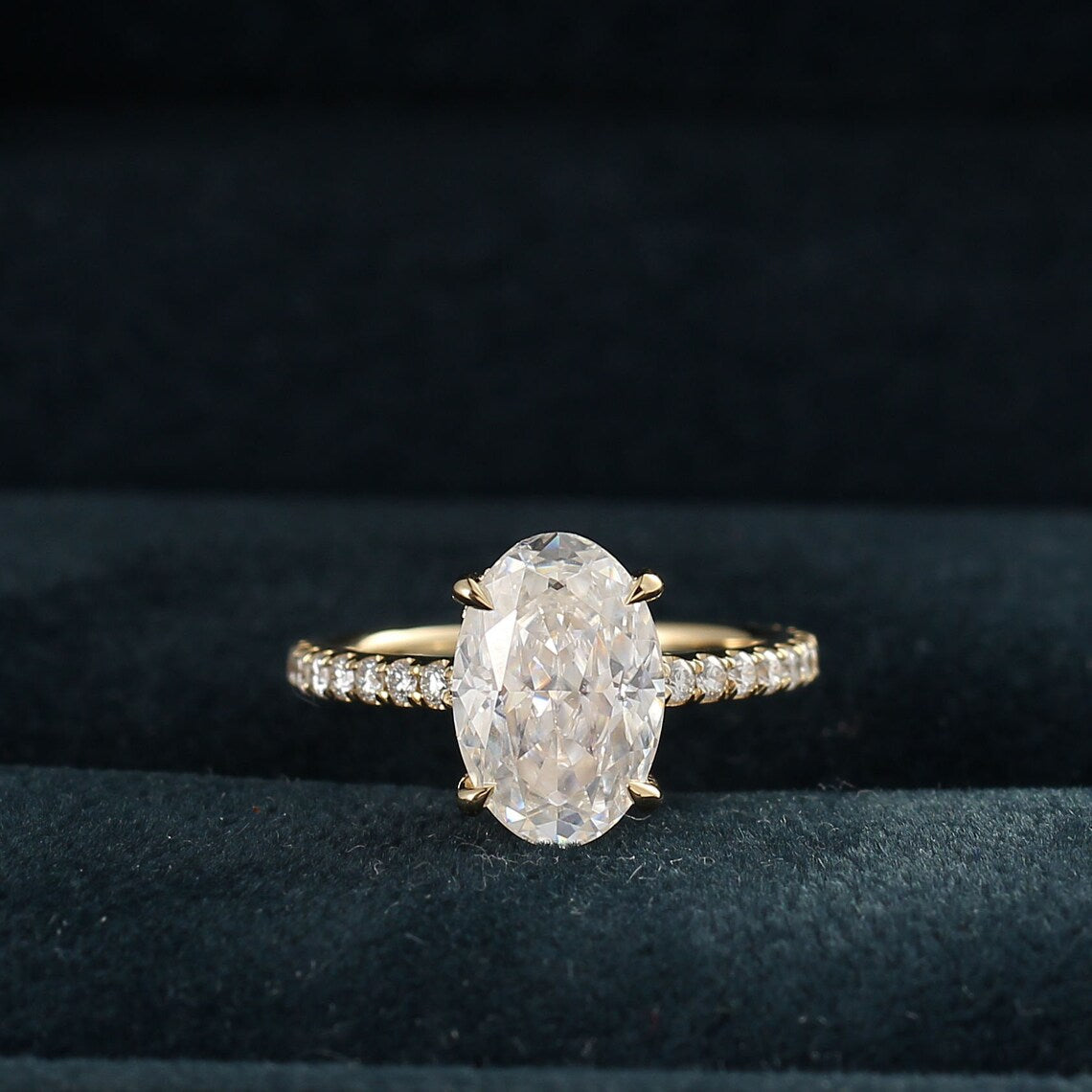 Hidden Halo Engagement Ring Featuring 2.25 CT Oval Moissanite 2