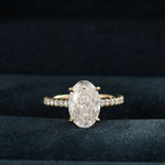 Hidden Halo Engagement Ring Featuring 2.25 CT Oval Moissanite 2