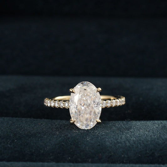Hidden Halo Engagement Ring Featuring 2.25 CT Oval Moissanite 2
