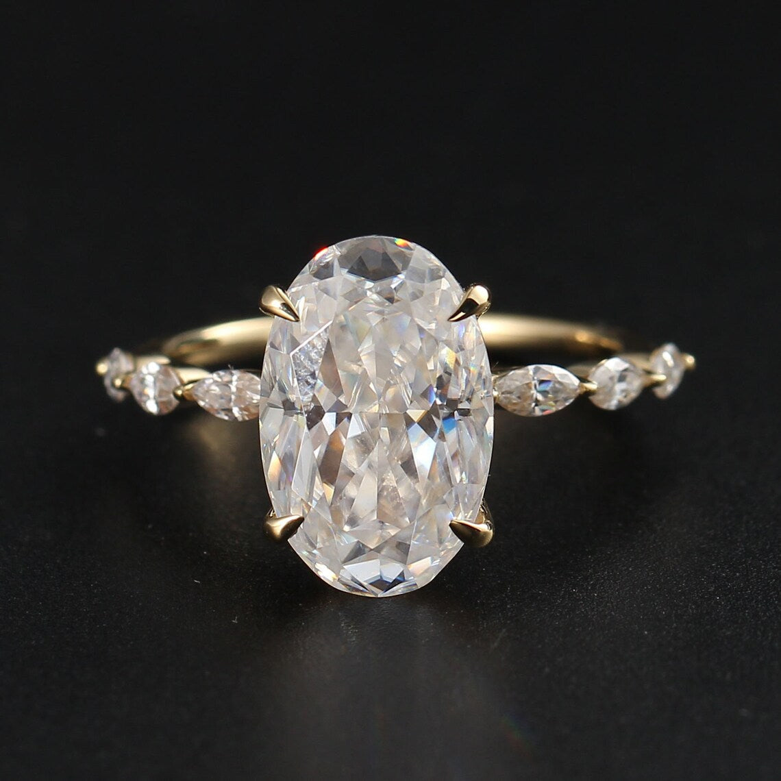 Hidden Halo Engagement Ring Featuring 3.50 CT Oval Moissanite 5