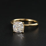 Solitaire Engagement Ring Featuring 2.0 CT Cushion Moissanite 4