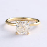 2.0 CT Cushion Moissanite Solitaire Engagement Ring - farrellouise