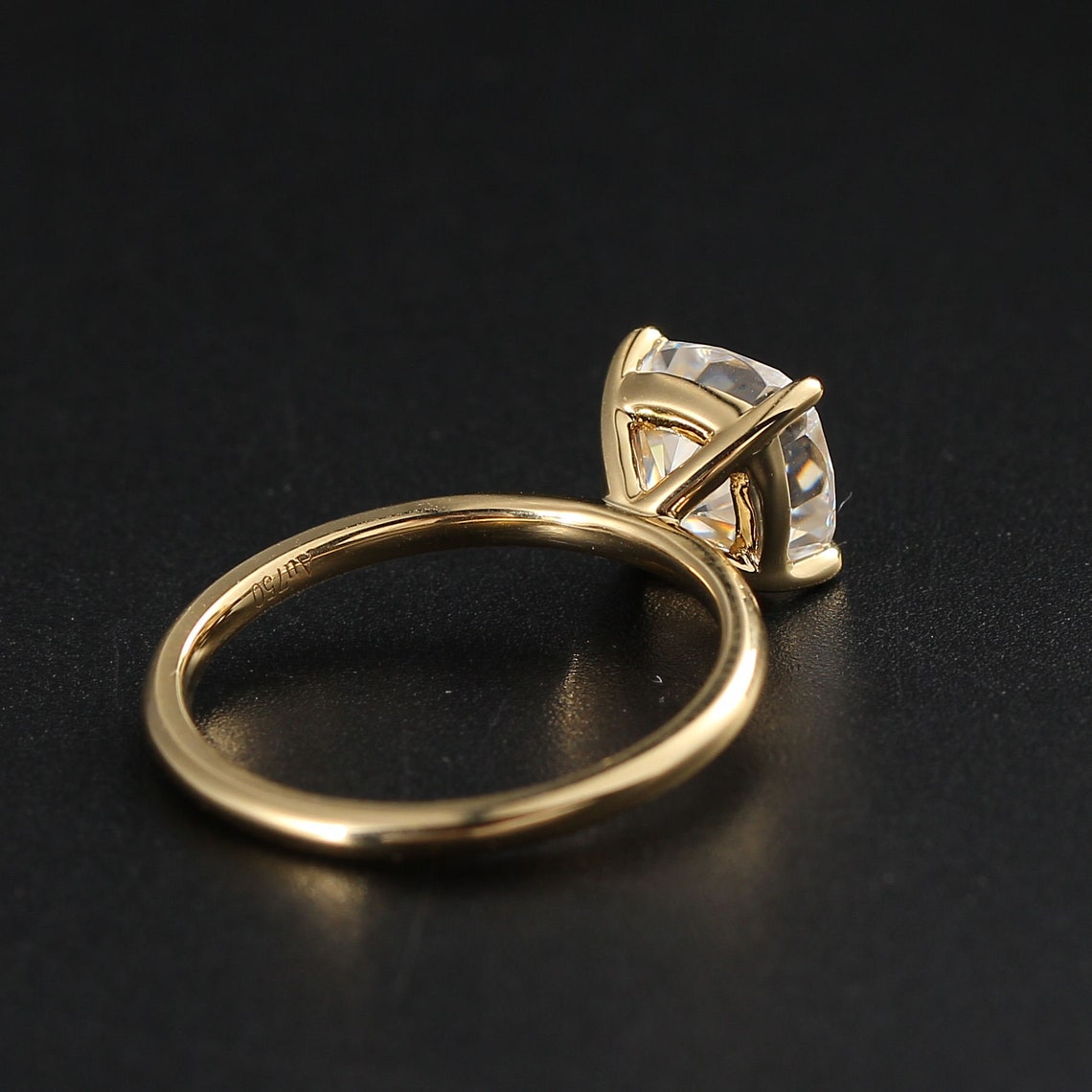 Solitaire Engagement Ring Featuring 2.0 CT Cushion Moissanite 6