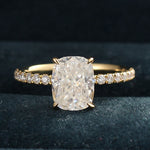 Hidden Halo Engagement Ring Featuring 2.33 CT Cushion Moissanite 2