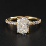 Hidden Halo Engagement Ring Featuring 2.33 CT Cushion Moissanite 4