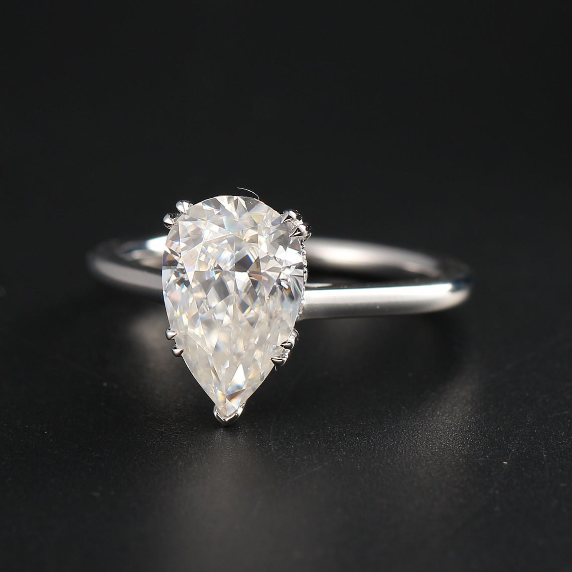 
                  
                    3.23 CT Pear Moissanite Hidden Halo Engagement Ring - farrellouise
                  
                