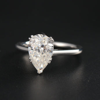 Hidden Halo Engagement Ring Featuring 3.23 CT Pear Moissanite 4