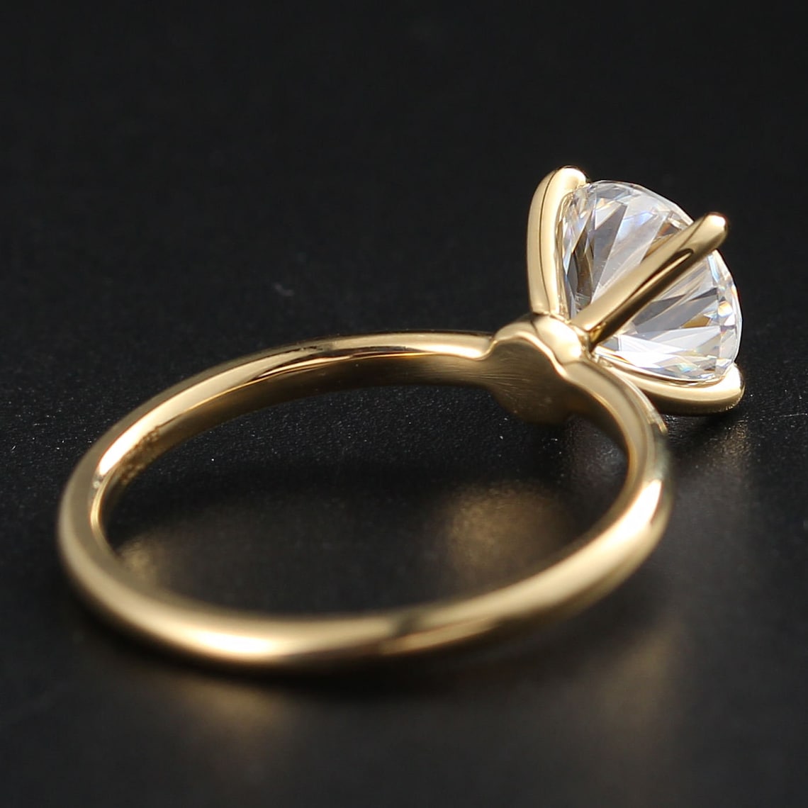 Solitaire Engagement Ring Featuring 2.0 CT Round Moissanite 6