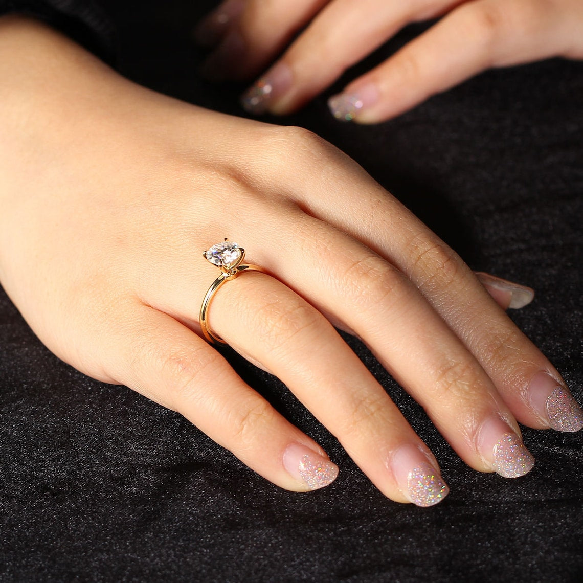 Solitaire Engagement Ring Featuring 2.0 CT Round Moissanite 3