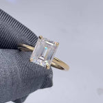 Hidden Halo Engagement Ring Featuring 2.75 CT Emerald Moissanite 6