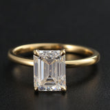 Hidden Halo Engagement Ring Featuring 2.75 CT Emerald Moissanite 2