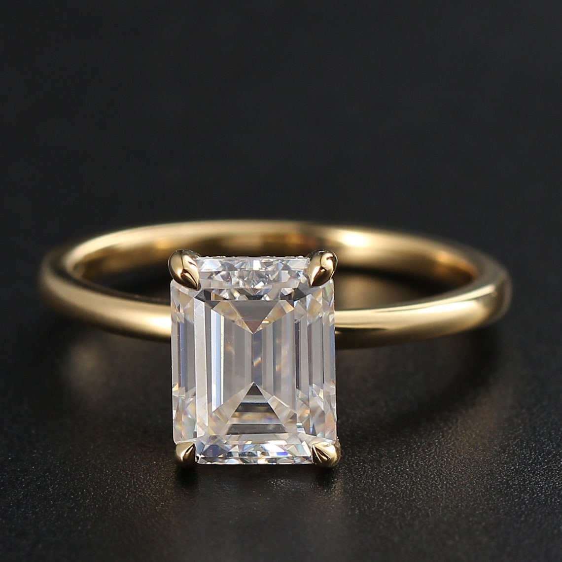 Hidden Halo Engagement Ring Featuring 2.75 CT Emerald Moissanite 2