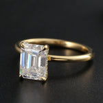 Hidden Halo Engagement Ring Featuring 2.75 CT Emerald Moissanite 4