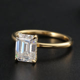 Hidden Halo Engagement Ring Featuring 2.75 CT Emerald Moissanite 4