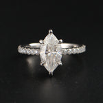 Hidden Halo Engagement Ring Featuring 2.0 CT Marquise Moissanite 3