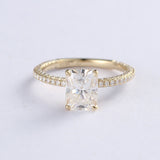Hidden Halo Engagement Ring Featuring 3.65 CT Radiant Moissanite 1