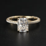 Hidden Halo Engagement Ring Featuring 3.65 CT Radiant Moissanite 2