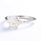 Three Stone Engagement Ring Featuring 2.78 CT Oval Moissanite 4