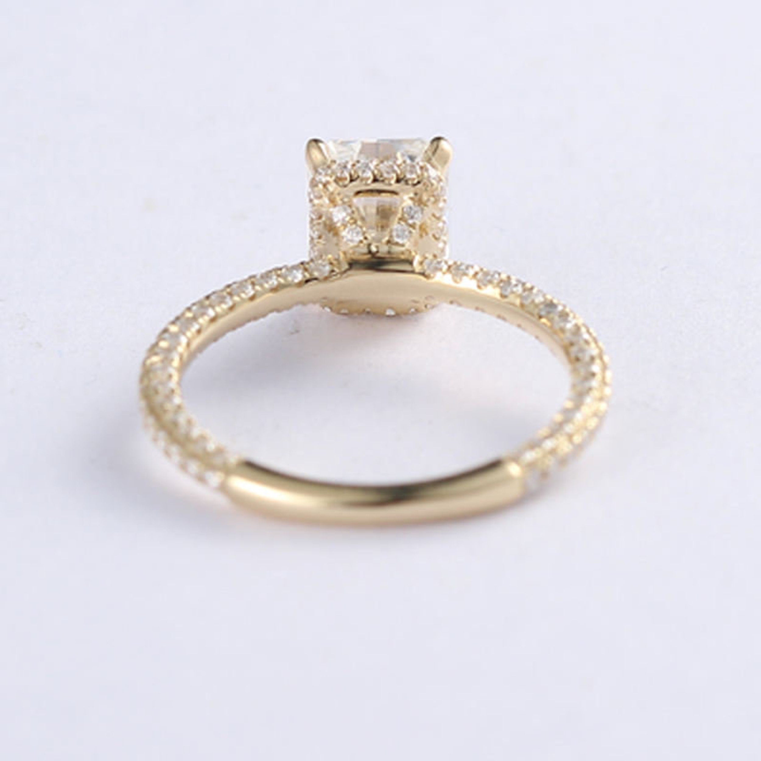 Hidden Halo Engagement Ring Featuring 3.65 CT Radiant Moissanite 3