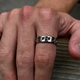 Cuban Chain Style Mens Wedding Band