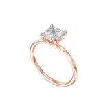 1.0 CT Princess Solitaire CVD E/VS2 Diamond Engagement Ring 2