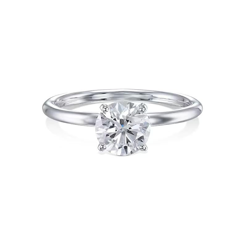 Round Solitaire Lab Grown Diamond Engagement Ring
