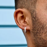 0.7 TCW Round Moissanite Pave Hoop Earrings