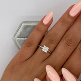 1.0 CT Princess Solitaire CVD E/VS2 Diamond Engagement Ring 5