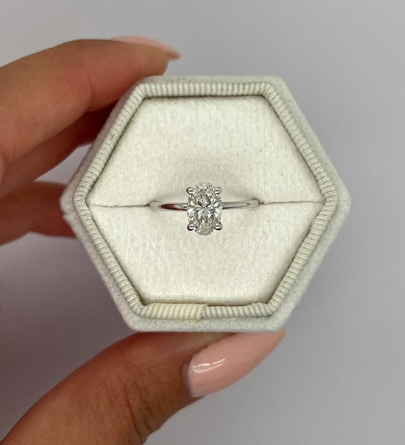 Oval Solitaire Lab Grown Diamond Engagement Ring