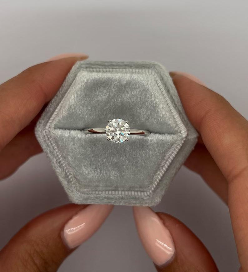 Round Solitaire Lab Grown Diamond Engagement Ring