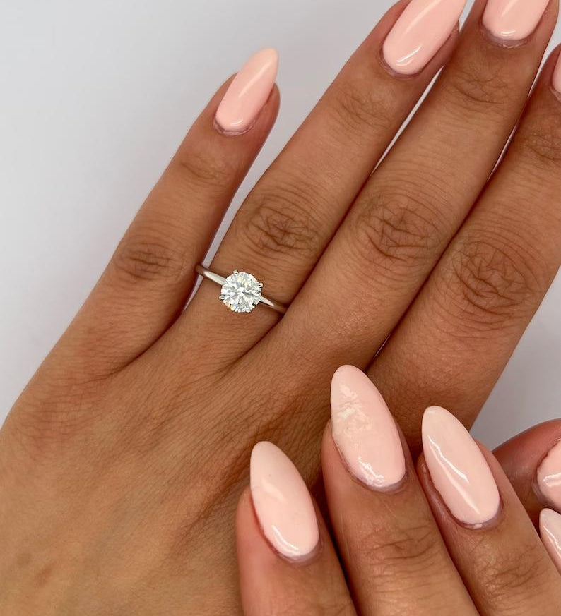 Round Solitaire Lab Grown Diamond Engagement Ring