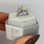 4.0 CT Radiant Three Stone Lab Grown Diamond Engagement Ring