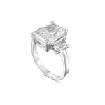 4.0 CT Radiant Three Stone Lab Grown Diamond Engagement Ring