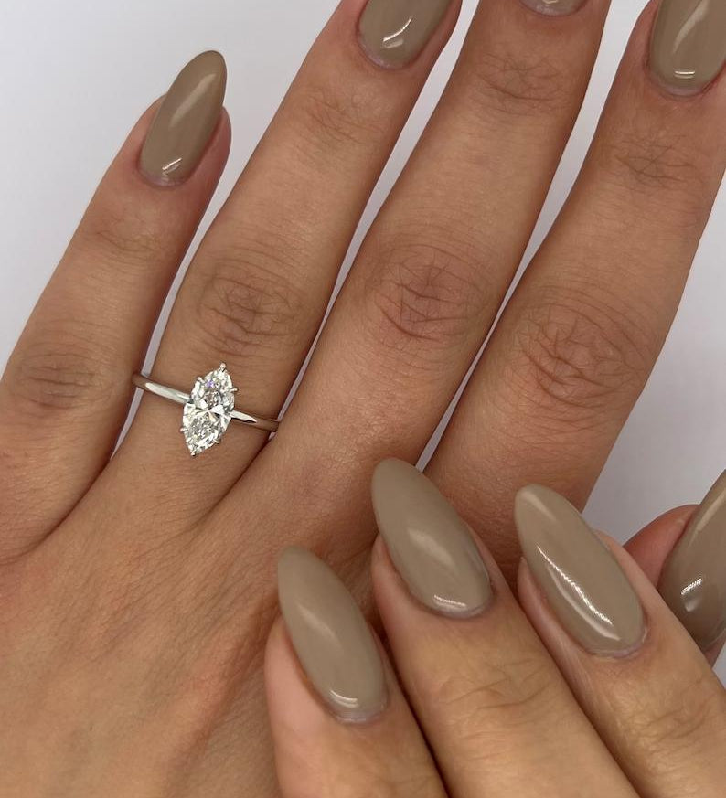 Marquise Solitaire Lab Grown Diamond Engagement Ring