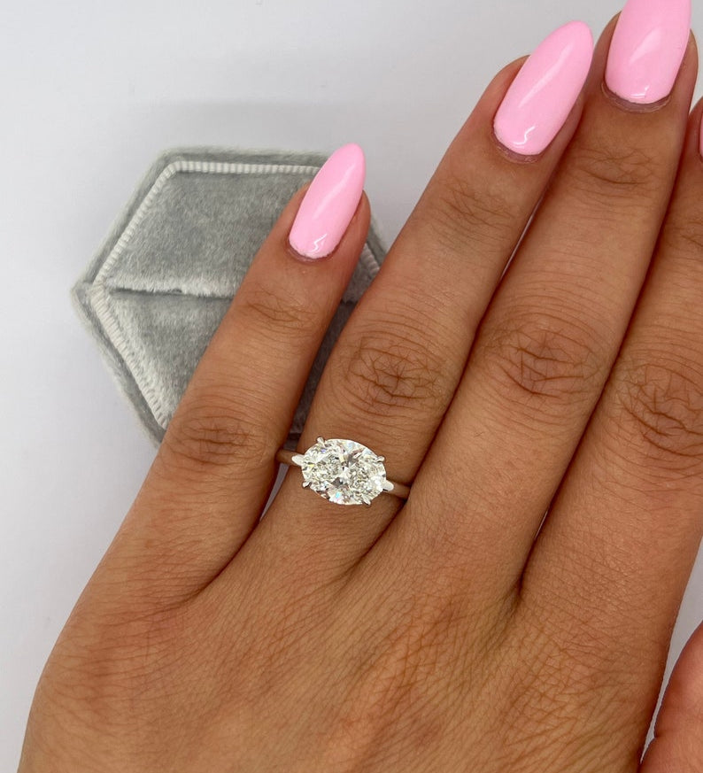Oval Solitaire Lab Grown Diamond Engagement Ring