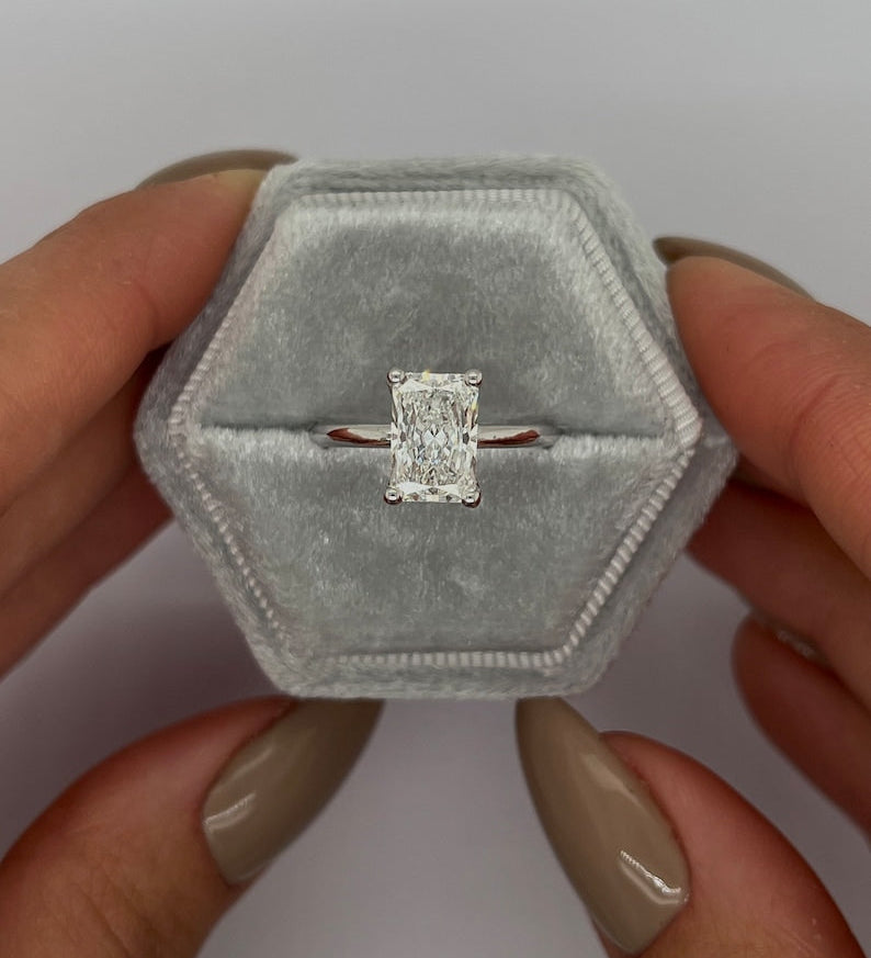 Radiant Solitaire Lab Grown Diamond Engagement Ring