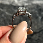 4.0 CT Radiant Three Stone Lab Grown Diamond Engagement Ring